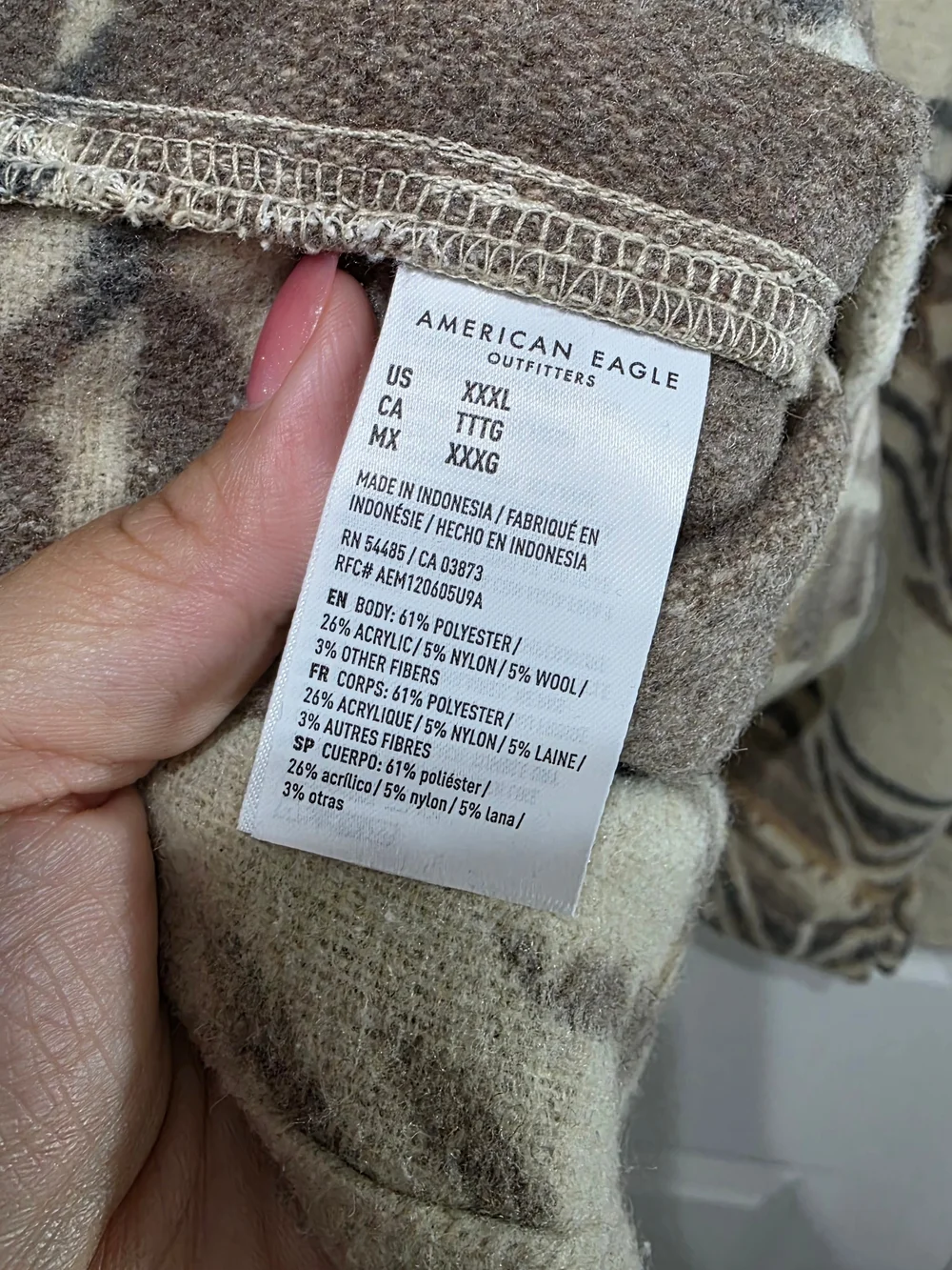 American Eagle Outfitters Tan & Cream Patterned Shacket NWT